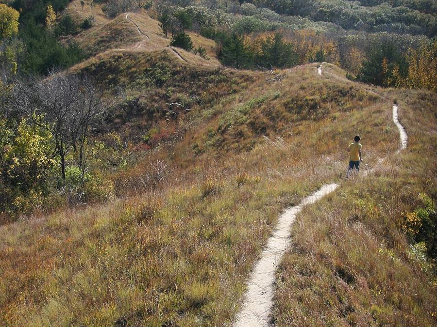 Ridge-top trail through the Loess Hills of western Iowa