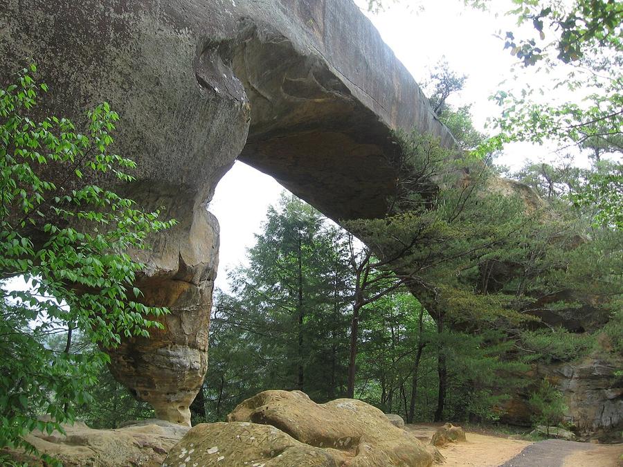 Sky Bridge sandstone arch in the Red River Gorge, Kentucky